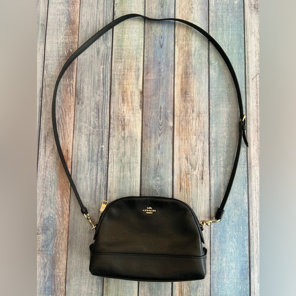 Coach Crossbody Women’s Black Pebble Leather Bag